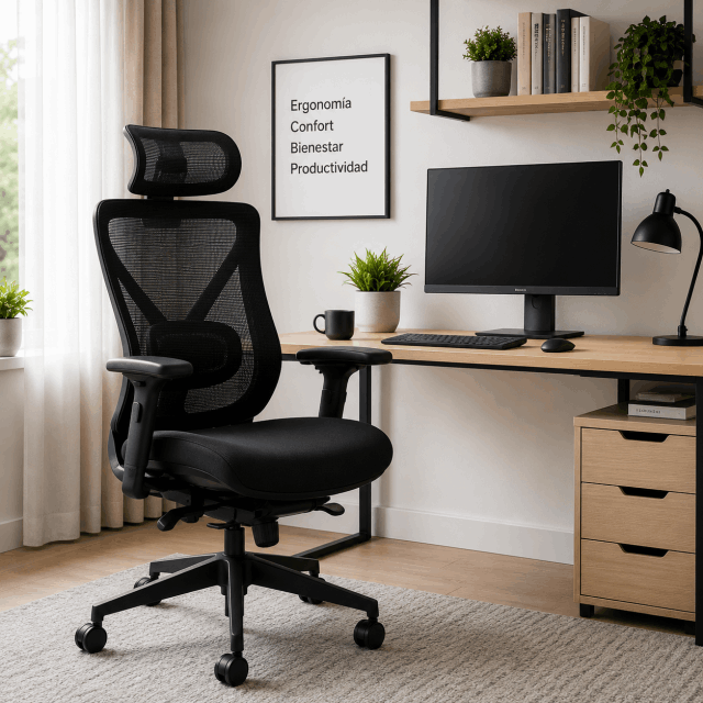 Silla ergonómica para trabajar cómodamente